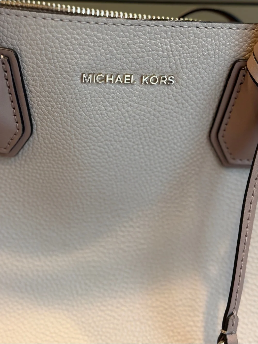Michael Kors Pale Blush Leather Satchel with Gold Hardware